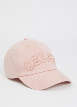 Chloé Dames Pet van denim met logoborduring in de kleur Lichtroze, maat: S