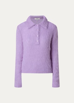 Chloé Dames Fijngebreide trui in alpaca wolblend in de kleur Lavendel, maat: L