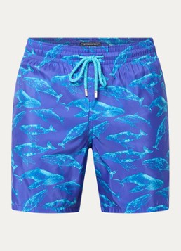 Vilebrequin Heren Mahina zwemshorts met logo en trekkoord in de kleur Kobaltblauw, maat: XL