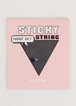 Litchy Dames Sticky plak string in de kleur Zwart, maat: ONE SIZE