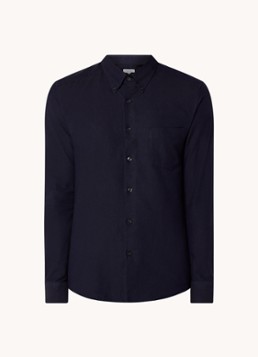 Reiss Heren Greenwich slim fit overhemd met borstzak in de kleur Donkerblauw