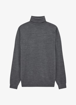 Reiss Heren Caine fijngebreide trui van merino wol met col in de kleur Donkergrijs