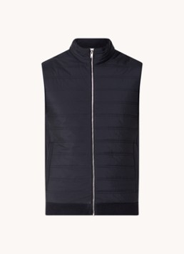 Reiss Heren William fijngebreid gilet in wolblend met gewatteerd voorpand in de kleur Donkerblauw