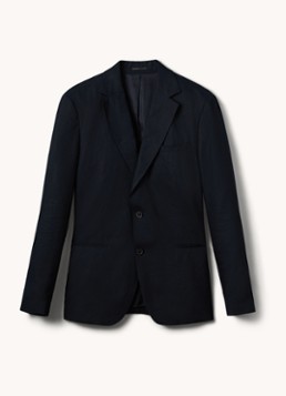 Reiss Heren Kin slim fit colbert van linnen met steekzakken in de kleur Donkerblauw