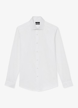 Reiss Heren Remote slim fit overhemd met dubbele manchet in de kleur White / Wit