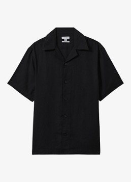 Reiss Heren Beldi regular fit overhemd van linnen in de kleur Black / Zwart