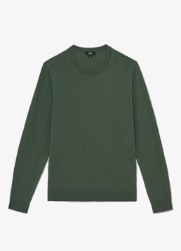 Reiss Heren Wessex merino wol trui met ronde hals in de kleur Donkergroen