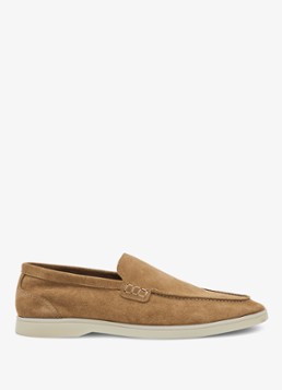Reiss Heren Kason loafers van suède in de kleur Stone / Beige