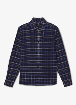 Reiss Heren Sam regular fit overhemd in wolblend met borstzak in de kleur Donkerblauw