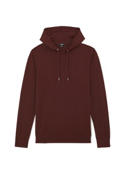 Reiss Heren Holland hoodie van merino wol in de kleur Donkerrood