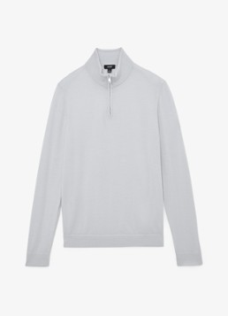Reiss Heren Blackhall schipperstrui van wol met halve rits in de kleur Lichtblauw