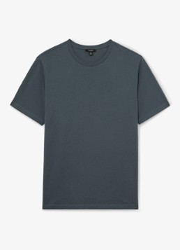 Reiss Heren BLESS Katoen Crew-Neck Tailored-Fit T-Shirt in de kleur Blauw
