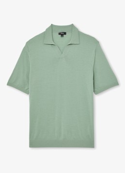 Reiss Heren Duchie regular fit polo van merino wol in de kleur Lichtgroen