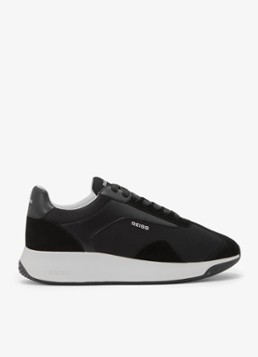 Reiss Heren Emmett V2 sneaker met details van suède in de kleur Zwart