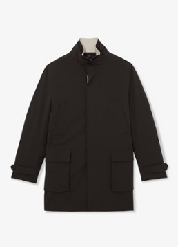 Reiss Heren Haylen jas met uitneembare binnenjas in de kleur Donkerbruin