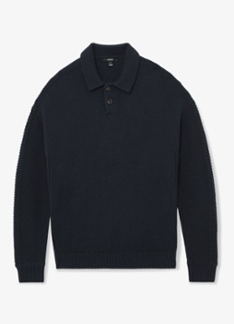 Reiss Heren Elm fijngbreide trui in wolblend met polokraag in de kleur Donkerblauw
