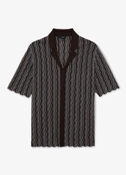 Reiss Heren Drake regular fit overhemd met structuur in de kleur Brown / Bruin