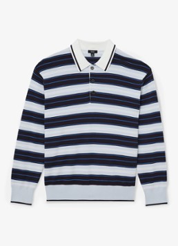 Reiss Heren Scrum fijngebreide trui met streepprint in de kleur Blauw