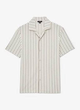 Reiss Heren Percy overhemd met streepprint in de kleur Groen