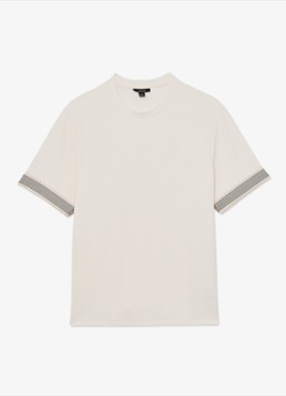Reiss Heren Aries T-shirt met structuur in de kleur Gebroken wit