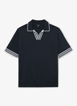 Reiss Heren Fijngebreide trui met polokraag in de kleur Navy / Blauw