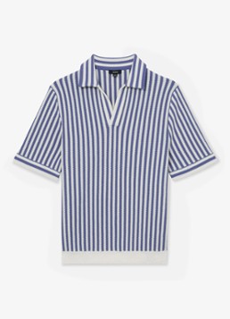 Reiss Heren Alba regular fit polo met streepprint in de kleur Blauw