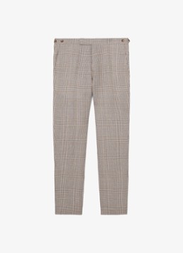 Reiss Heren Epson regular fit pantalon in wolblend in de kleur Bruin
