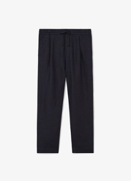 Reiss Heren Barges straight fit pantalon van linnen in de kleur Navy / Blauw
