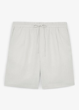 Reiss Heren Barges straight fit korte broek van linnen in de kleur Stone / Beige