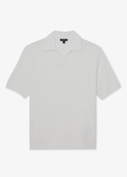 Reiss Heren Sol regular fit polo met structuur in de kleur White / Wit