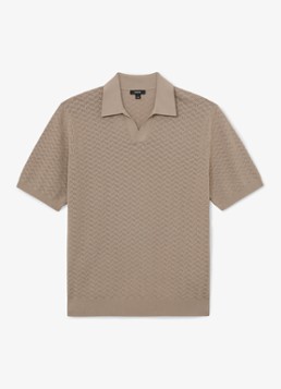 Reiss Heren Sol regular fit polo met structuur in de kleur Taupe