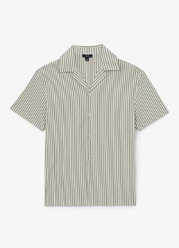 Reiss Heren Aurelia overhemd met streepprint in de kleur Khaki