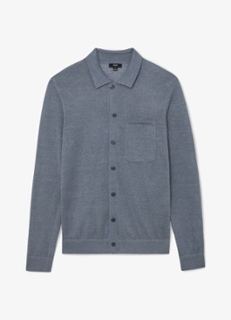 Reiss Heren Rainham fijngebreid vest met borstzak in de kleur Airforce Blue / Blauw