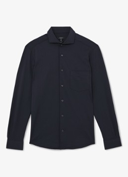 Reiss Heren Solarko regular fit overhemd met structuur in de kleur Donkerblauw