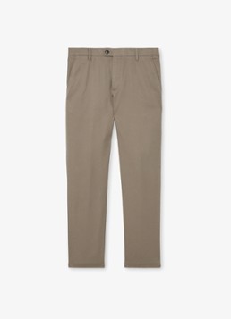 Reiss Heren Dobby straight fit chino van katoen in de kleur Lichtbruin