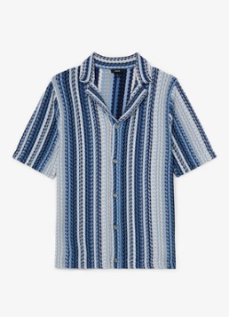 Reiss Heren Fleet overhemd met structuur in de kleur Blauw