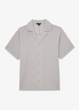 Reiss Heren Knox overhemd met structuur in de kleur Grijs
