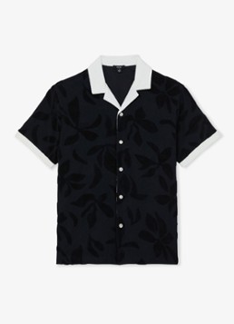 Reiss Heren Zuma overhemd met badstof in de kleur Donkerblauw