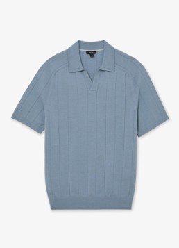 Reiss Heren Chelmsford slim fit polo van merinowol in de kleur Armour Blue / Blauw