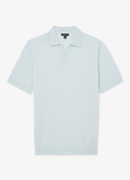 Reiss Heren Regular fit polo met gemêleerd dessin in de kleur Aquatic Blue / Lichtblauw