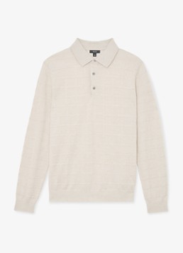 Reiss Dames Pallas fijngebreide trui in wolblend met polokraag in de kleur Ecru / Beige