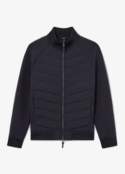 Reiss Heren Calvorn gewateerde jack met quiltpatroon in de kleur Navy / Blauw