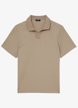 Reiss Heren DOVER polo met structuur in de kleur Beige