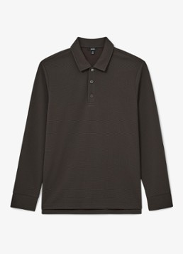 Reiss Heren ALBA polo met structuur in de kleur Bruin