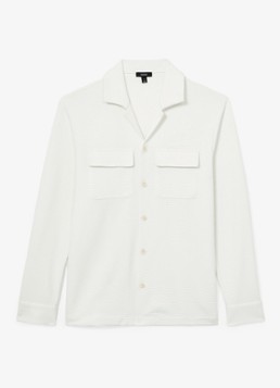Reiss Heren Vento regular fit overhemd met wafelstructuur in de kleur Wit