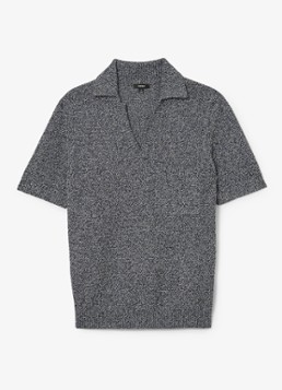 Reiss Heren Regular fit polo met gemêleerd dessin in de kleur Indigo Blue / Blauw