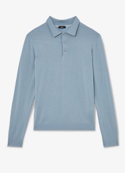 Reiss Heren Trafford regular fit polo van merino wol in de kleur Lichtblauw
