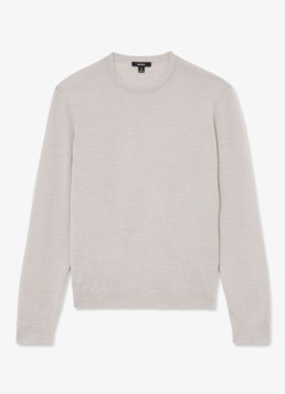 Reiss Heren Wessex fijngebreide trui van merino wol in de kleur Beige