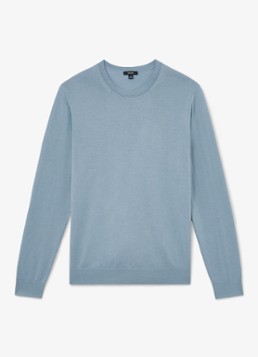 Reiss Heren Wessex fijngebreide trui van merino wol in de kleur Donkerblauw