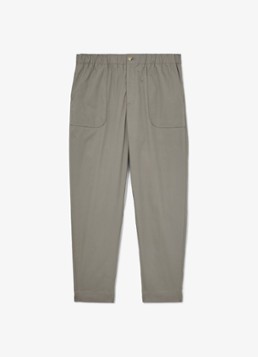 Reiss Heren SNAP Cotton-Blend Lightweight Tapered Trousers in de kleur Olijfgroen
